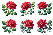 Watercolor Rose Flower Clipart, an Illustration by Dream Creation (Thumbnail 5 of 6)