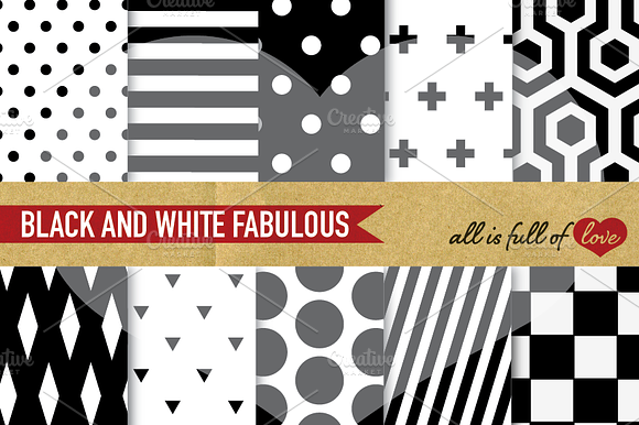 Paper Black White Background Pattern preview 6