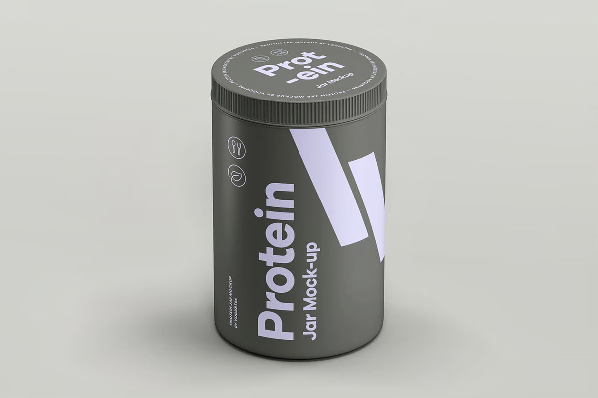 Protein Tall Jar Mock-up, a Packaging Mockup by zippypixelstudio (Photo 9 of 12)