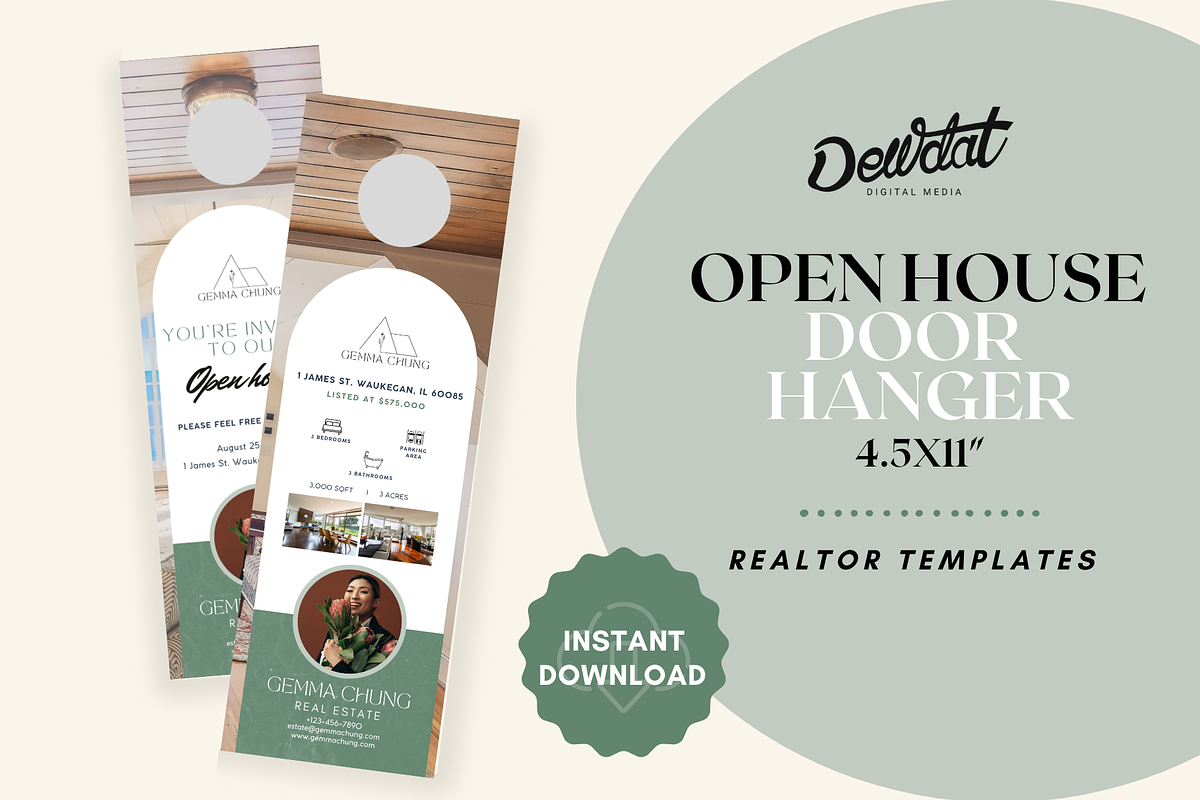 Open House Door Hanger Template, a Graphic by Dewdat Digital Media (Photo 1 of 7)