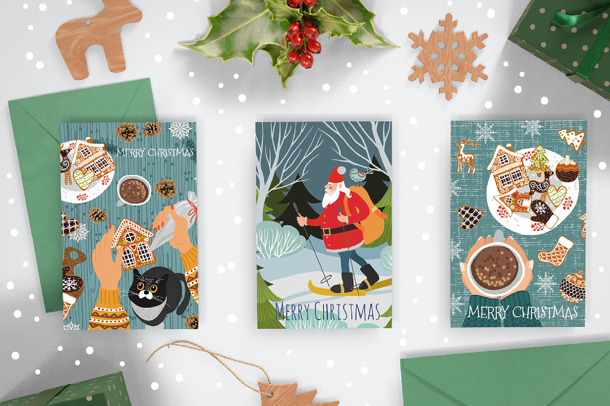 Funny Christmas cards templates, a Card Template by KupalinaArt (Photo 4 of 5)