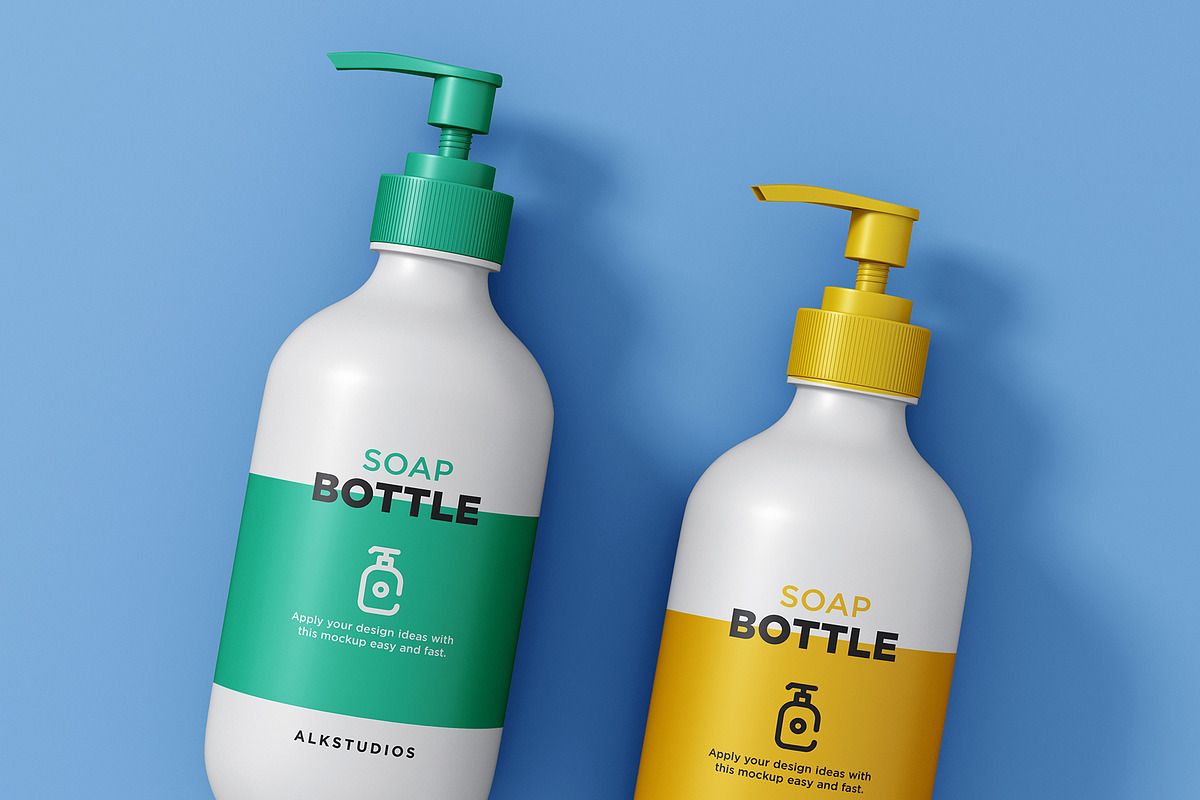 Soap Bottle Mockup, a Packaging Mockup by AlkStudio (Photo 5 of 9)