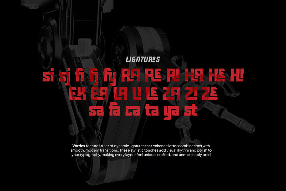 Vordex – Futuristic Display Font, a Sans Serif Font by Brand Earth (Photo 3 of 9)