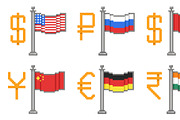 Currency signs and flags. Countries, a Finance Illustration by YummyBuum (Thumbnail 3 of 3)