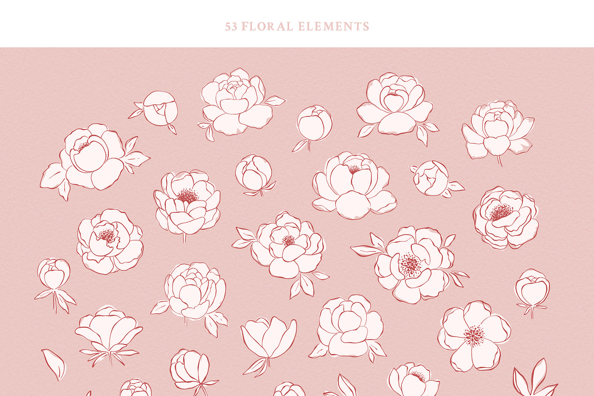 Peony - Line Art Flower, a Pattern Graphic by simpleblues (Photo 7 of 8)