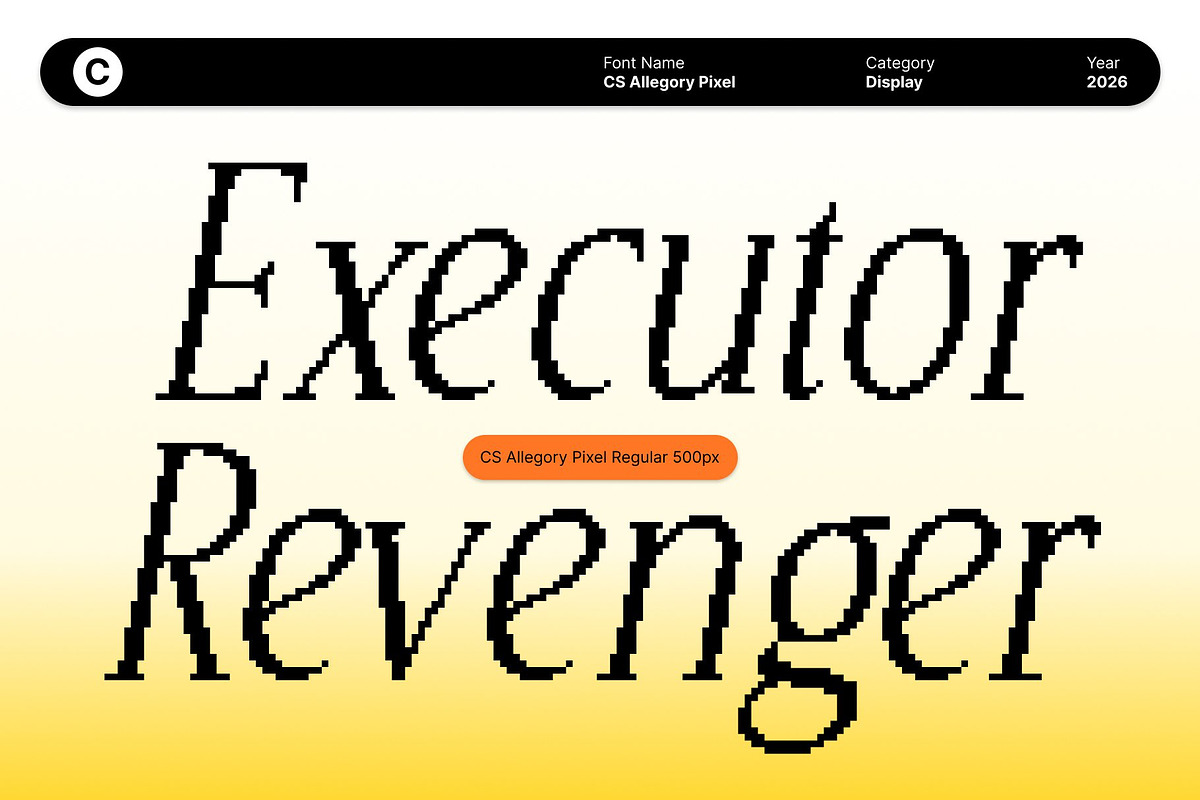 CS Allegory Pixel, a Serif Font by Craft Supply Co. (Photo 8 of 8)