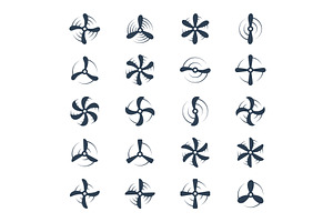 Airplane propellers. Vector, a Transportation Illustration by GraphiShop