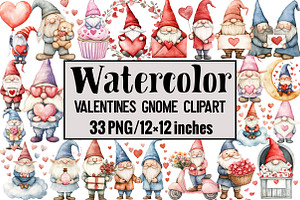 Valentines Gnome Clipart, an Illustration by Design Market