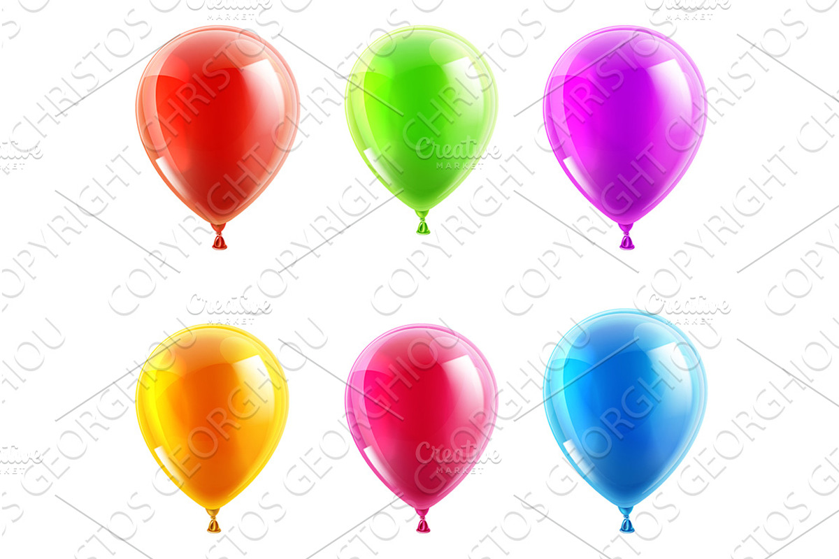Birthday Balloons Party Balloon, an Object Illustration by Christos Georghiou