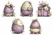 Watercolor Purple Easter Clipart, an Illustration by Daily.Designs (Thumbnail 5 of 7)