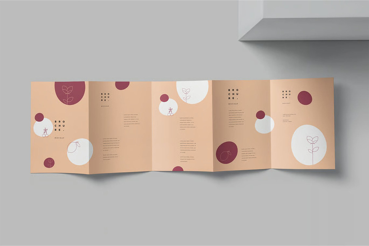 A5 5 Fold Accordion Flyer Mockups, an Advertising Mockup by megostudi0 (Photo 5 of 7)