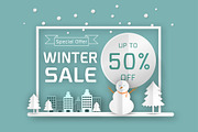 vector winter sale poster template, a Card Template by essense (Thumbnail 2 of 2)