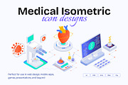 Medical Isometric Icons Set, a Duotone Icon by Vectors Market (Thumbnail 1 of 8)