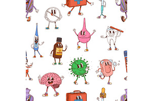 Groovy medicine tile pattern, a Healthcare Illustration by Buch&Bee