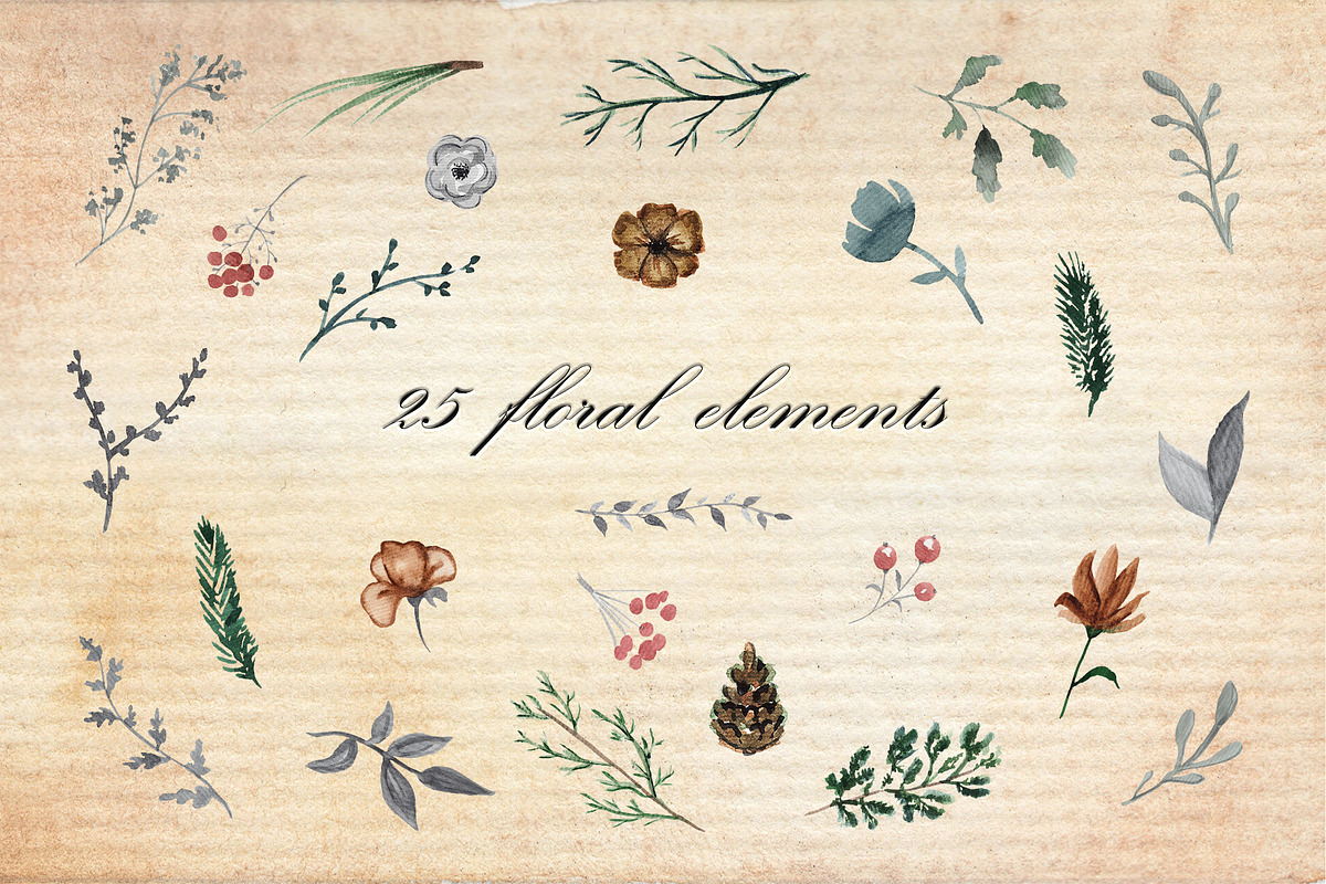 Vintage watercolor collection