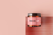 Amber Glass Cosmetic Jar Mockups, a Cups & Container Mockup by pmvch (Thumbnail 4 of 26)