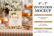 Orange Theme Invitation Mockup, a Mockup by Bijou Bay (Thumbnail 2 of 2)