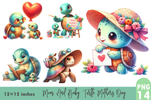 Mom & Baby Turtle Mothers Day, a Graphic by CitraGraphics
