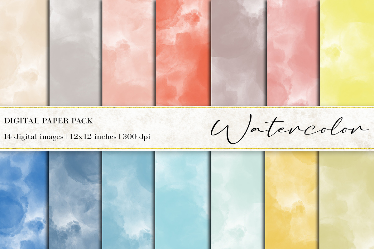 Watercolor Digital Papers, a Texture Graphic by BonaDesigns | Creative ...