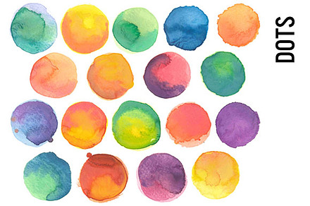 Watercolor Dots Clip Art