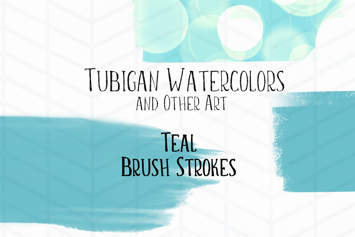 12 Brush Strokes - 6 Teal and 6 Rose, a Texture Illustration by Tubigan Art (Photo 4 of 7)