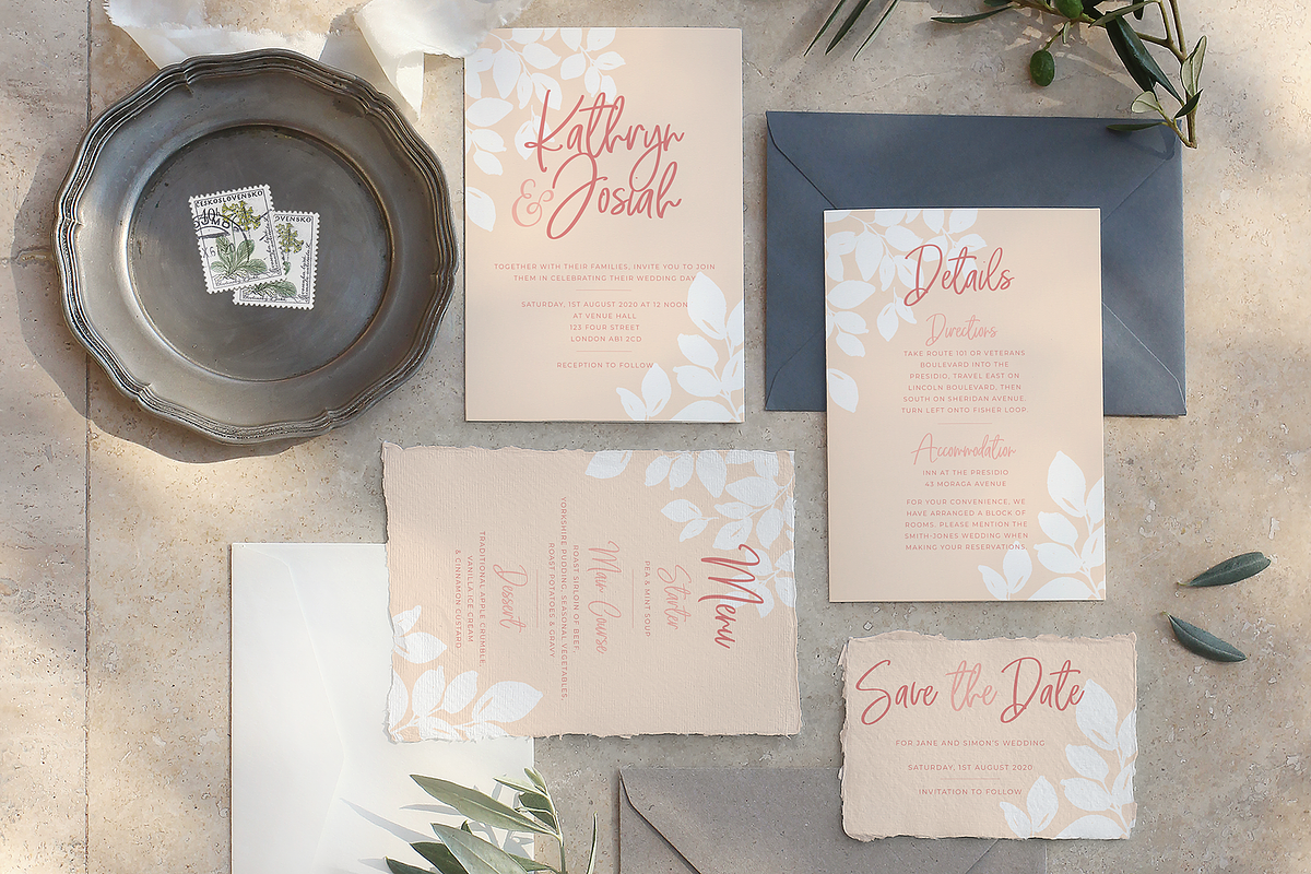 Blush Wedding Stationery Suite, an Invitation Template by R Whitehurst Design (Photo 6 of 10)