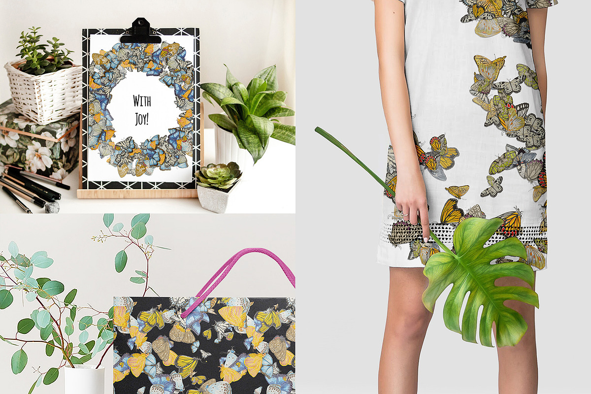Butterfly watercolor set, a Decorative Illustration by Big Bundles Shop (Photo 2 of 5)