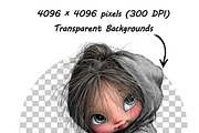 Easter Whimsical Girl & Animals PNG, an Illustration by one-touch (Thumbnail 7 of 11)