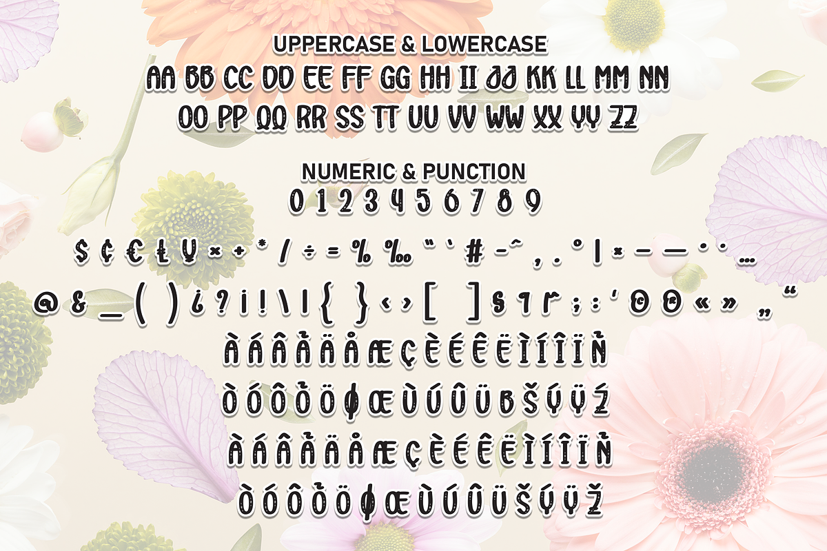 Rainbow Flowers | Script Font, a Script Font by Scratchones (Photo 7 of 8)