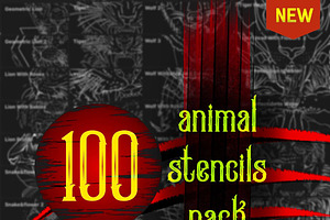 100 Animal Tattoo Stencil Pack