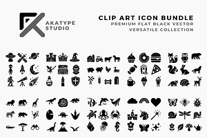 Clip Art Icon Collection, a Solid Icon by Akatype Studio