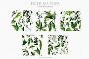 Tropical Greenery Watercolor Clipart, an Illustration by whiteheartdesign (Thumbnail 19 of 22)