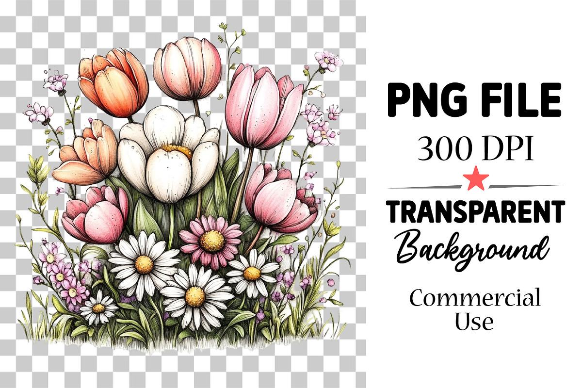 Whimsical Flowers Spring Clipart, an Illustration by Watercolor design (Photo 3 of 6)