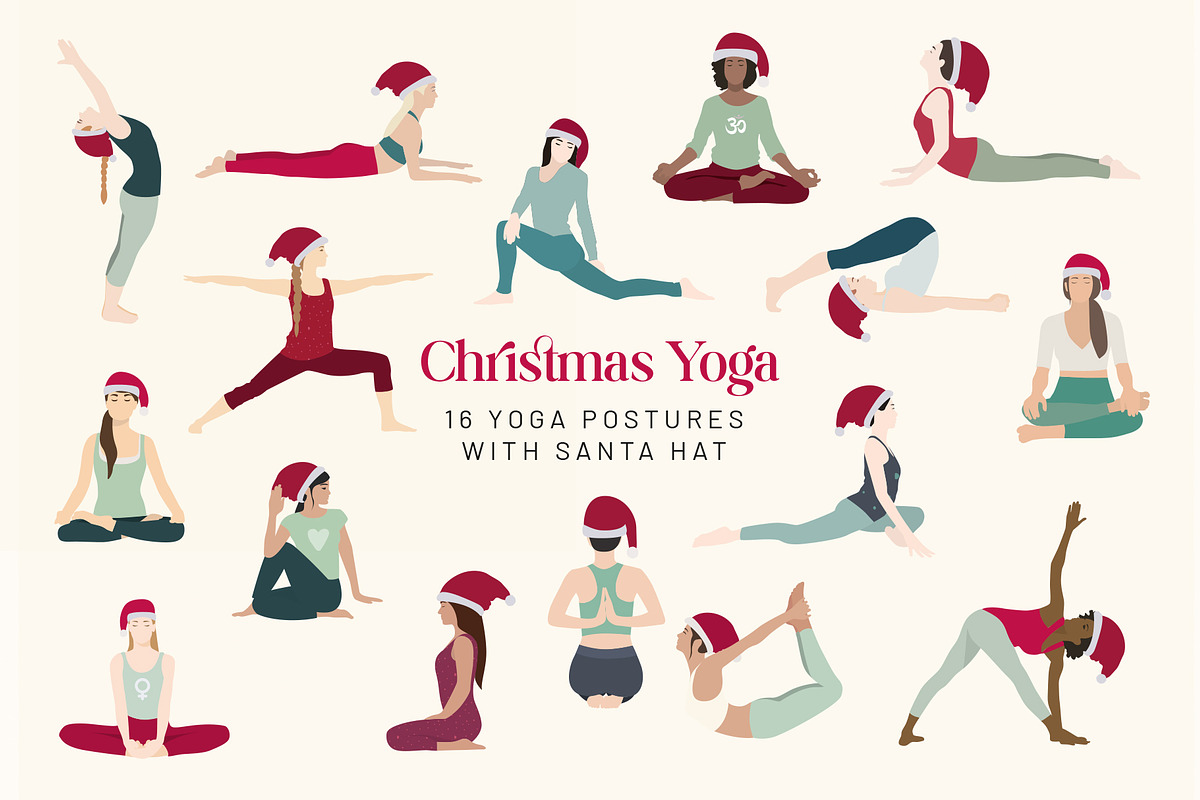 Yoga Christmas and New Year cards, an Illustration by Sunnyfields (Photo 4 of 8)