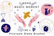 Procreate Stamps “BOHO MAGIC MOMENT”, a Brush Add-On by Sense Library (Thumbnail 1 of 10)