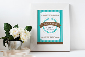 Wedding Invitations Set - Turquoise