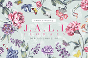 Jali Florals, Painted Watercolours!, a Pattern Graphic by Pink Linen (Thumbnail 1 of 9)