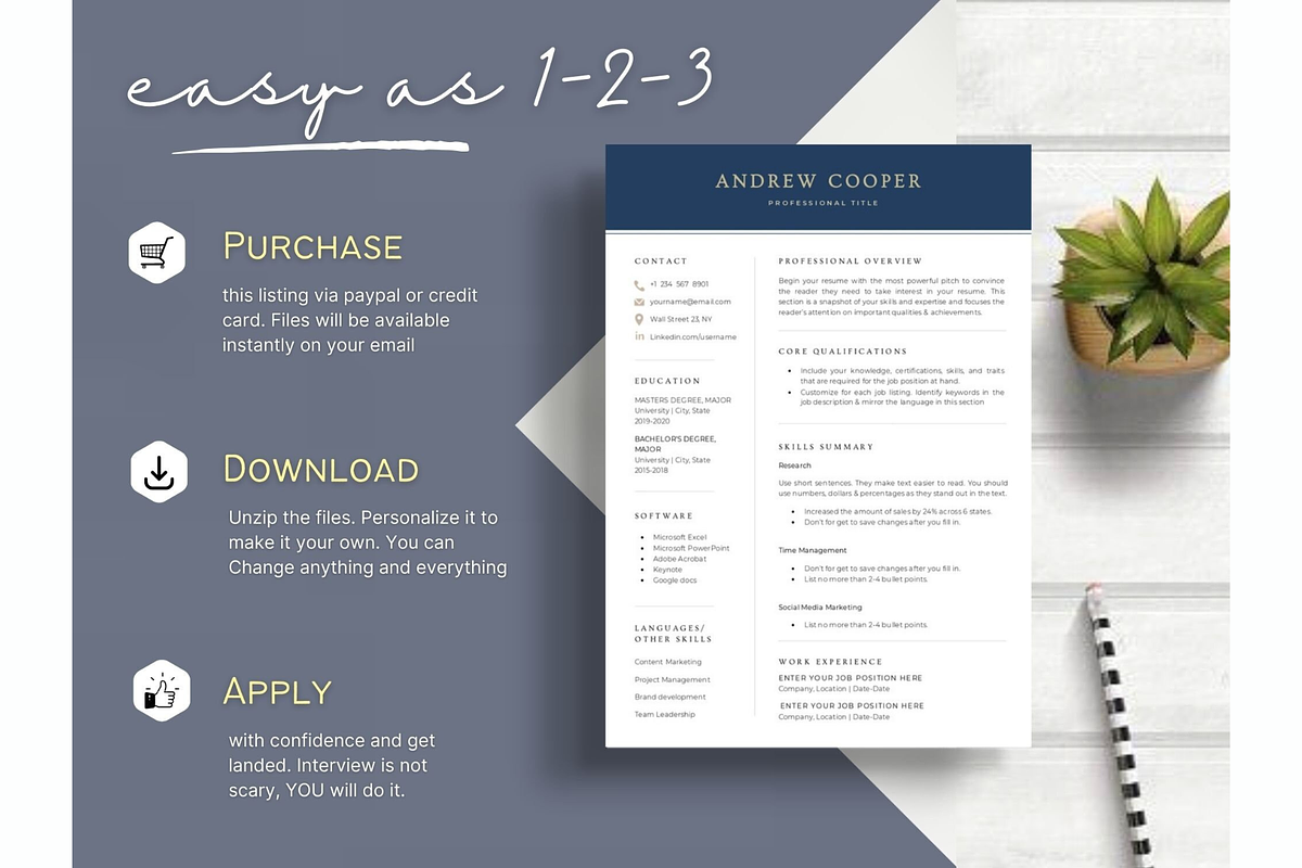 Functional resume cv template, a Resume Template by Climbwithelevator (Photo 6 of 9)