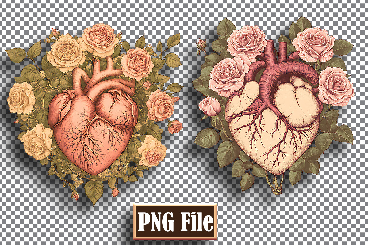 Floral Heart Clipart Bundle Png, an Object Graphic by protabsorkar11 (Photo 2 of 9)