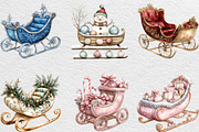 Christmas Sleigh Sublimation Clipart, an Illustration by Black Bird Studio (Thumbnail 3 of 6)