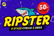 Ripster -50% Greek+Cyrillic 6 FONTS!, a Font by Rodrigo Typo (Thumbnail 1 of 9)