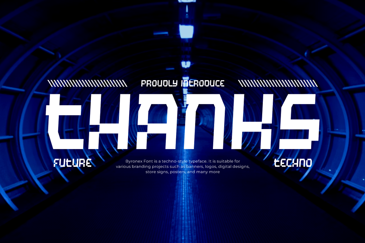 Byronex - Techno Font, a Sans Serif Font by QR Design Studio (Photo 7 of 7)