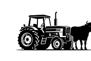 Rustic farm tractor and cow design, an Illustration by Amazin_art (Thumbnail 6 of 30)