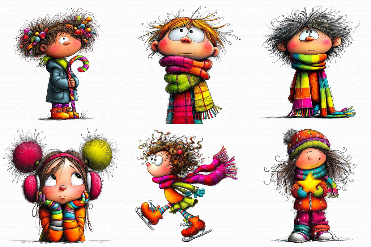 Whimsical Winter Kids Clipart Bundle, an Illustration by Libby Wishes (Photo 5 of 7)