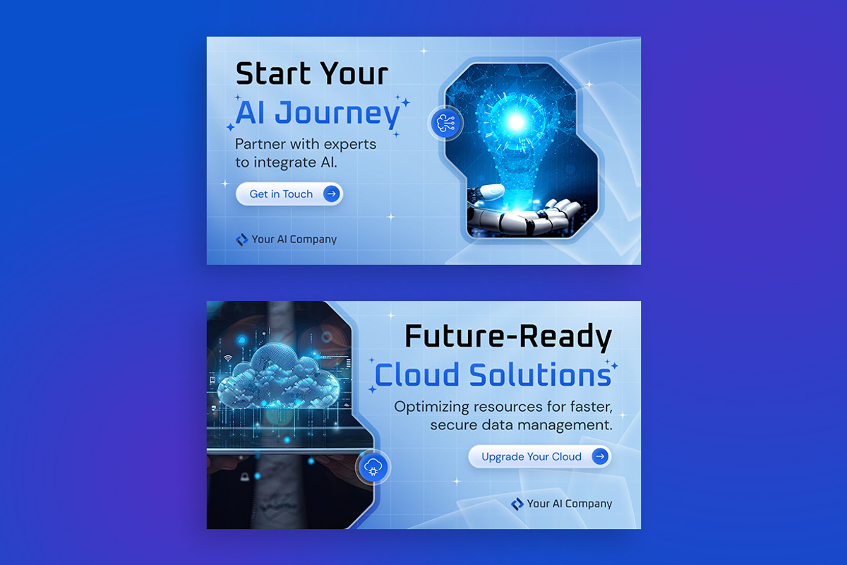 AI Facebook Banners, a Social Media Template by Brandify Studio (Photo 2 of 4)