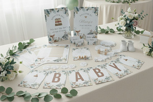 Winter Baby Shower Party Bundle, a Print Template by Sunny Jar Designs
