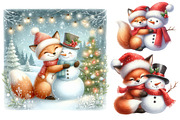Christmas Cute Fox Clipart, a Seasonal Illustration by CitraGraphics (Thumbnail 4 of 6)