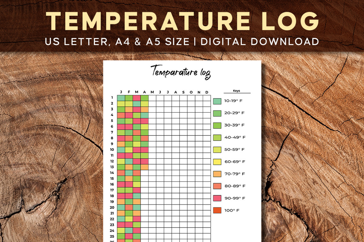 Temperature Log | Monthly Weather, a Print Template by Graphicsnext (Photo 2 of 4)