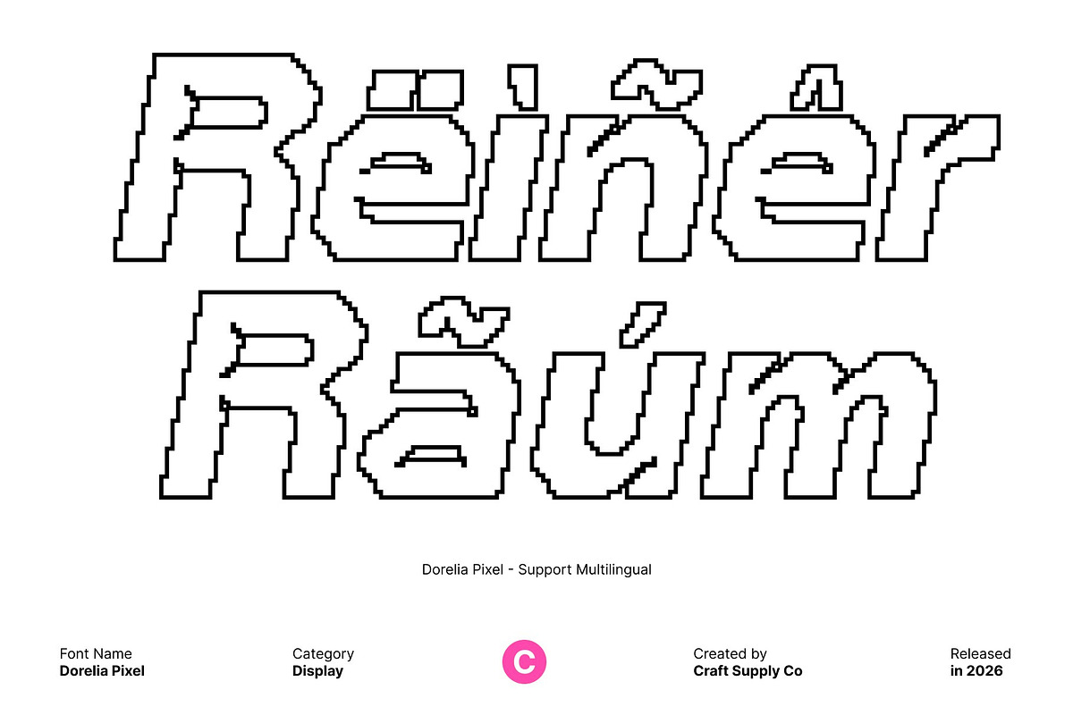 Dorelia Pixel, a Sans Serif Font by Craft Supply Co. (Photo 6 of 8)