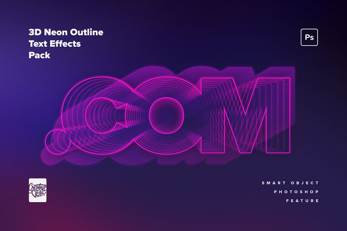 80s 3D Neon Text Effect, a Layer Style Add-On by veila.me (Photo 3 of 5)